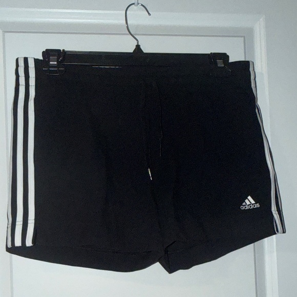 adidas Pants - Adidas Women's Black Athletic Shorts with White Stripes